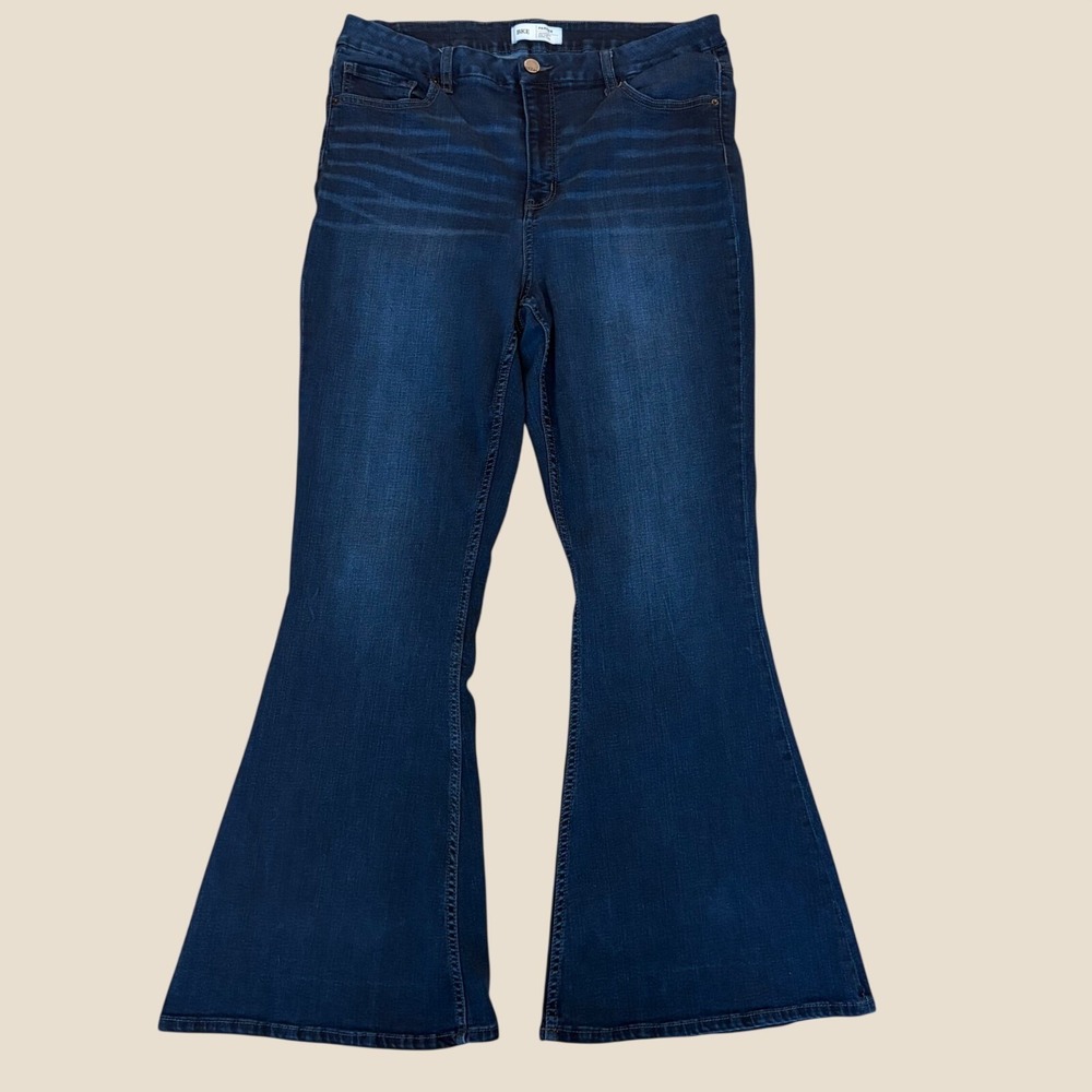 BKE Parker Super Flare Jeans Womens 34 x 31.5 (31 Actual) Dark Wash High Rise